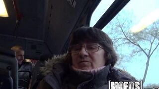 Girl was fucked directly on the bus in her ass