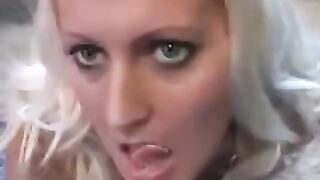The whims licked sperm from a spoon with delicacy