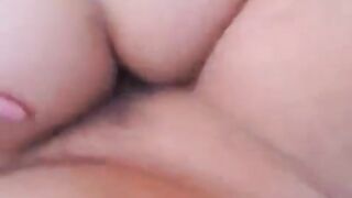 First person creampie sex with amazing view