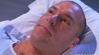 A patient was given a breast to suck by a hot nurse