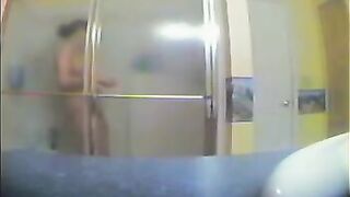 A girl took a shower, not knowing there was a hidden camera