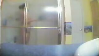 A girl took a shower, not knowing there was a hidden camera