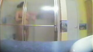 A girl took a shower, not knowing there was a hidden camera