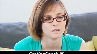 Brunette woman fucks at her first porn casting session