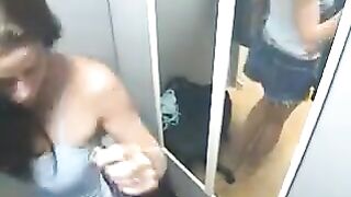 A girl has sex in front of a hidden camera