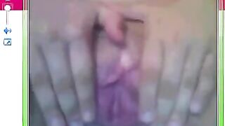 A girl showed the guy her big pussy in a webcam chat