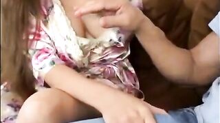 A mother is being roughly taken by her eldest son