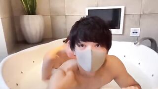 Japanese guy’s slippery handjob with lotion results in incredible squirting and creampie action