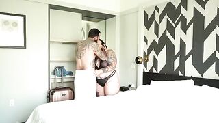 BBW cheats on her husband with a hotel guest in a steamy scene