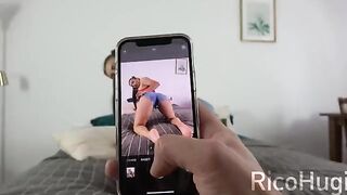 Guy makes his step-sister give him a blowjob while on the phone with her boyfriend