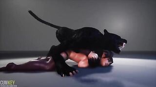 A Succubus girl is being fucked by two Furie guys