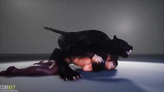 A Succubus girl is being fucked by two Furie guys