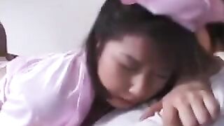 He washed out the dick from the vagina and finished heavily on the bed