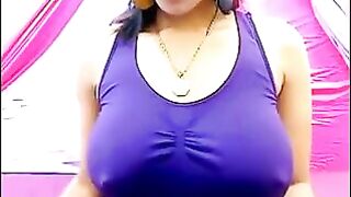Her nipples stand out when she's excited through her T-shirt