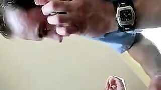 Fisting anal sex with a mobile phone and a remote control