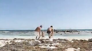 Babe Porn Mzhm fucked on the beach by two guys
