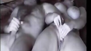 A fat woman was caught on camera in a compromising act