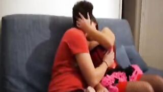 The girl shoots a video with her brother, no hesitation