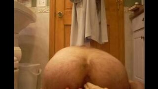 A rubber cock for my tight ass hole - homemade