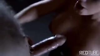 The related slave licks the pussy of the lady, who wears stockings