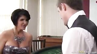A lady gambled away her pussy and mouth while playing cards
