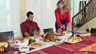 A hot family dinner ended with a surprising threesome sex