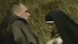 A pregnant nun gets fucked by a taxi driver, his cock is huge