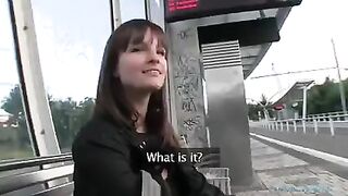 Brunette babe agreed to get fucked for cash in the street