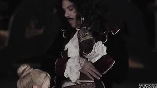 The beautiful woman fucked in her luxurious dress, and then undressed