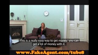 Friends arranged a sex casting for a young model on the couch