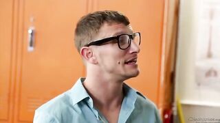 The student girl seduces her math teacher and fucks with him on the table