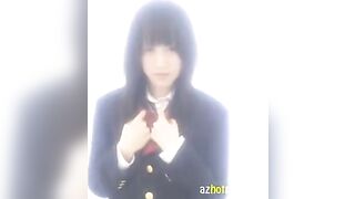 Hot Asian schoolgirl masturbates in her uniform in a sensual way