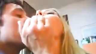 A blonde is not shy to have sex with rich men