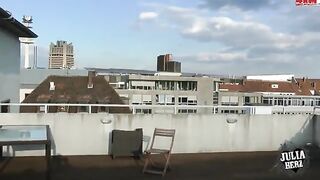 The guy fucked a girl on the roof, capturing it all in POV style
