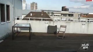 The guy fucked a girl on the roof, capturing it all in POV style