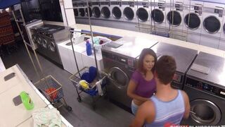 The handsome guy fucked pretty Dillion Harper in the laundry room