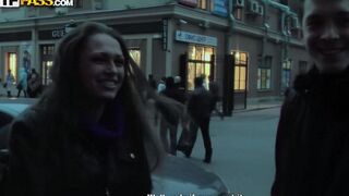 A real pick-up in Russian with a hot brunette and an intense threesome