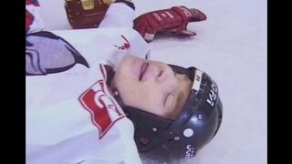 The fan gave the hockey player anal sex during the break
