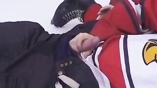 The fan gave the hockey player anal sex during the break
