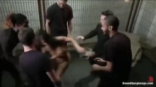 A defenseless girl was mocked by five men in a rough encounter