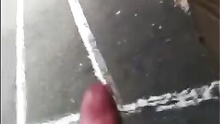 He could jerk off his big cock right on the street, but should not have done it