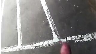 He could jerk off his big cock right on the street, but should not have done it