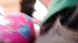 A riser rubs his cock through a skirt on the bus