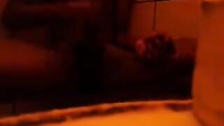 First, the girl washed herself in the shower, then continued with self-pleasure