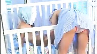Babysitter with small natural tits gets fucked by a midget