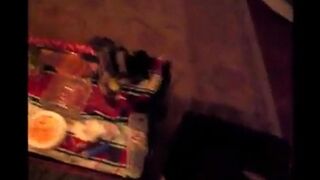 A drunk girl ended up in the garbage and started to suck a penis