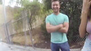 A couple of guys have sex right on the city streets in front of the camera