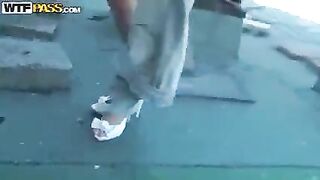 The tourist left his girl in the mountains and fucked a pick-up girl