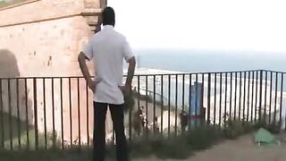 A group of people have sex on camera in public place