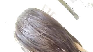 First-person sex with a pretty young brunette and her natural tits